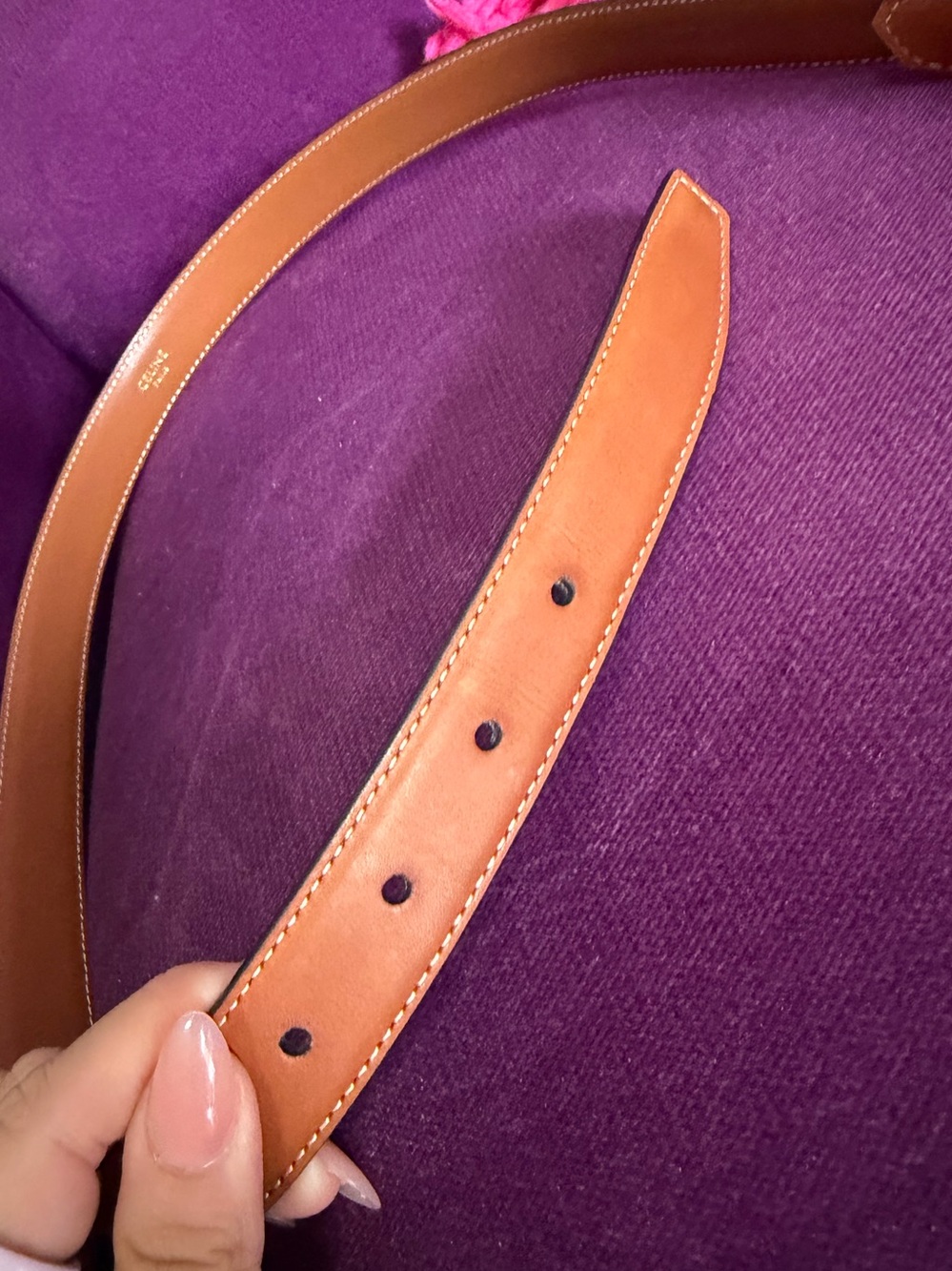 Authentic Celine Triomphe Belt in Tan Leather size 75 - Picture 5 of 16